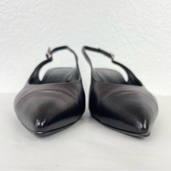 {Chanel} Bronze Leather CC Cap Toe Slingback Sandals Size 39.5 - Picture 4 of 14